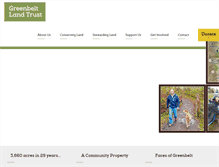 Tablet Screenshot of greenbeltlandtrust.org